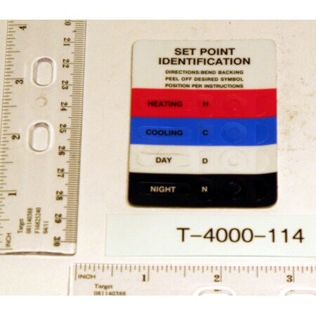 Johnson Controls T-4000-114 Label; Set Point T-4000-114